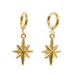 Gold Celeste North Star Hoop Earrings