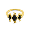 Anello in oro con gemma nera Obsidian Marrow