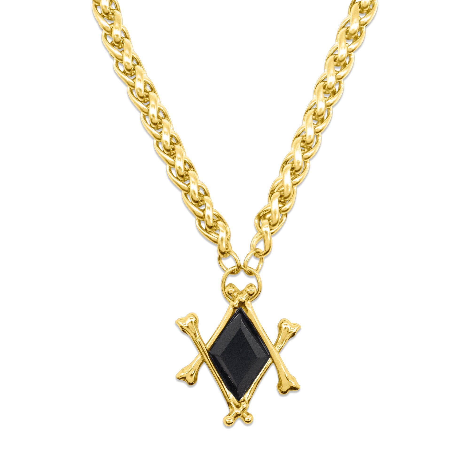 Die Obsidian-Knochenmark-Halskette Gold