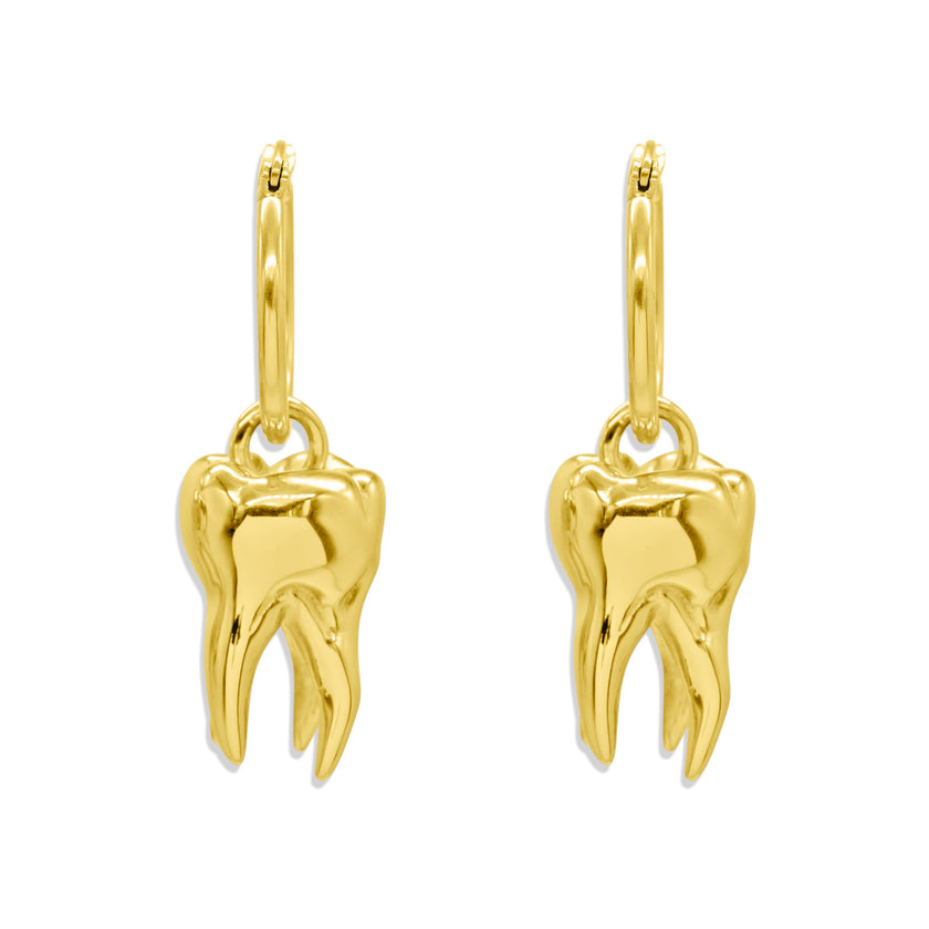Gold Lover’s Remnant Heavy Tooth Earrings