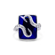 Kraken-Umarmung Blauer Stein Ring