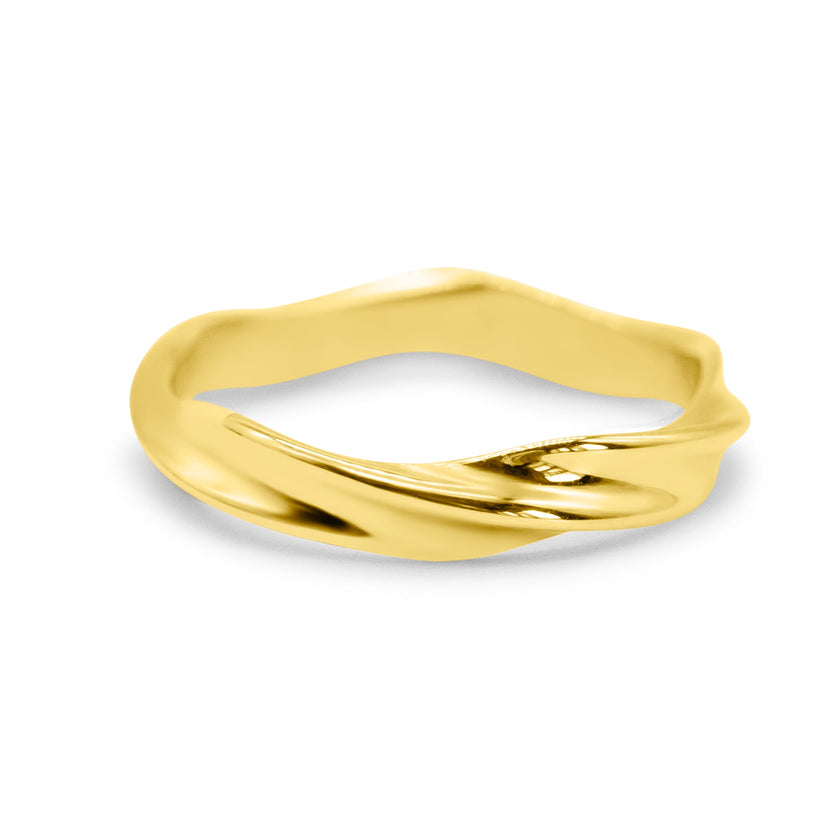 Oceanic Wave Gold Ring