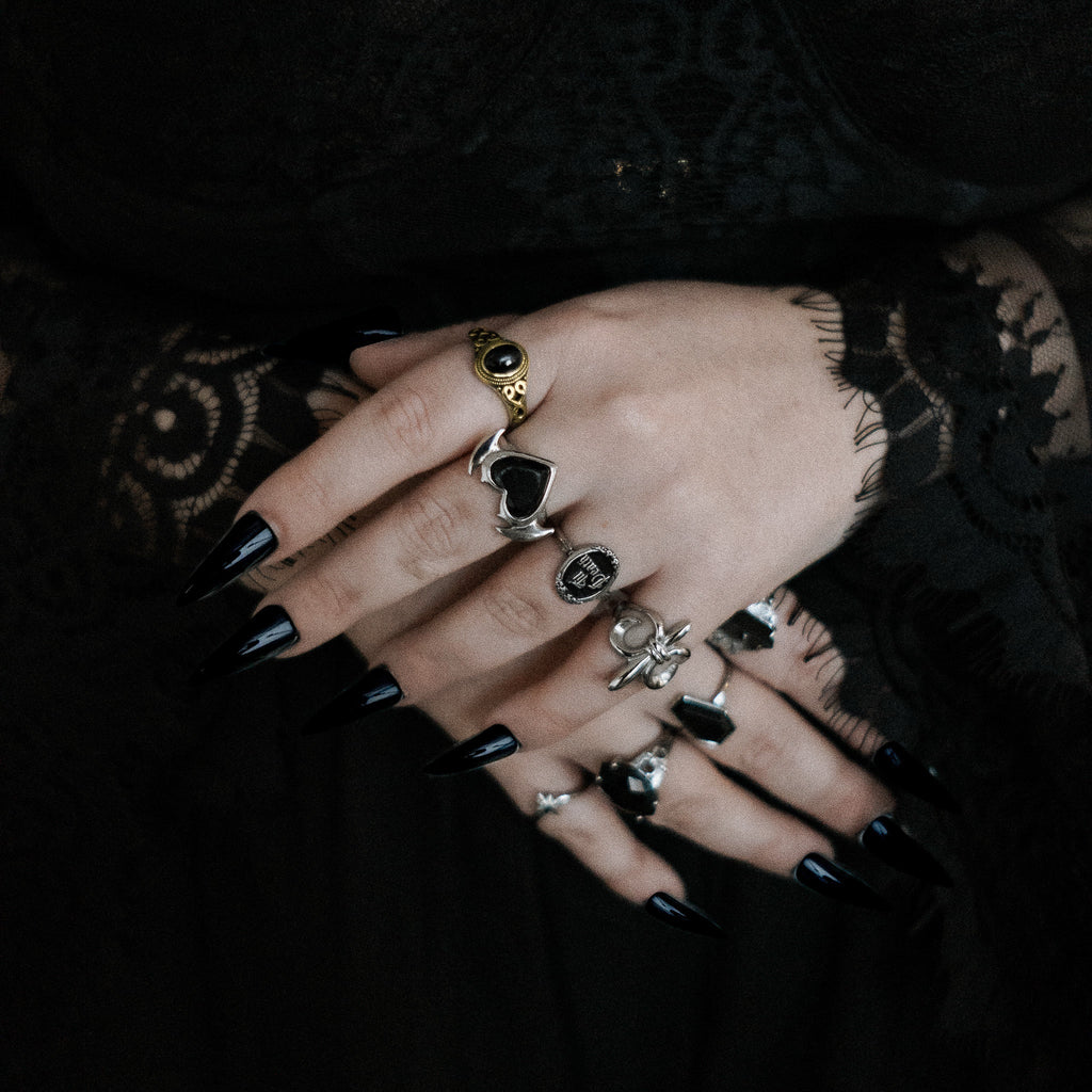 Gouden Drusilla Zwarte Edelsteen Ring