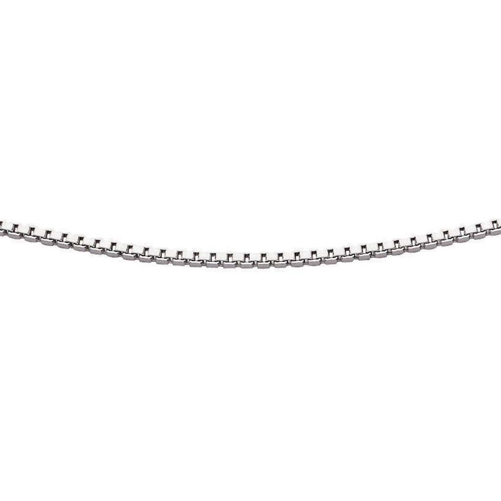 Beginnings Rhodium Plated Box Chain with Extender 46cm-51cm