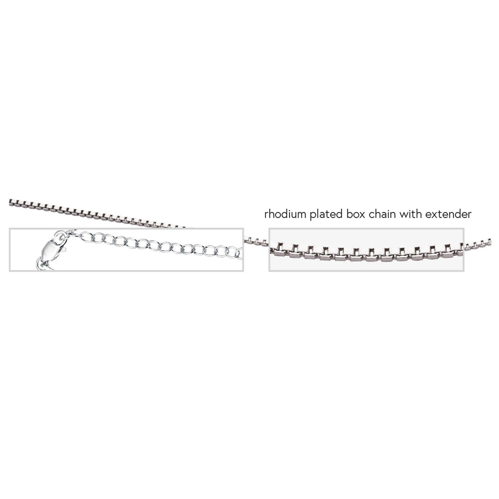 Beginnings Rhodium Plated Box Chain with Extender 46cm-51cm