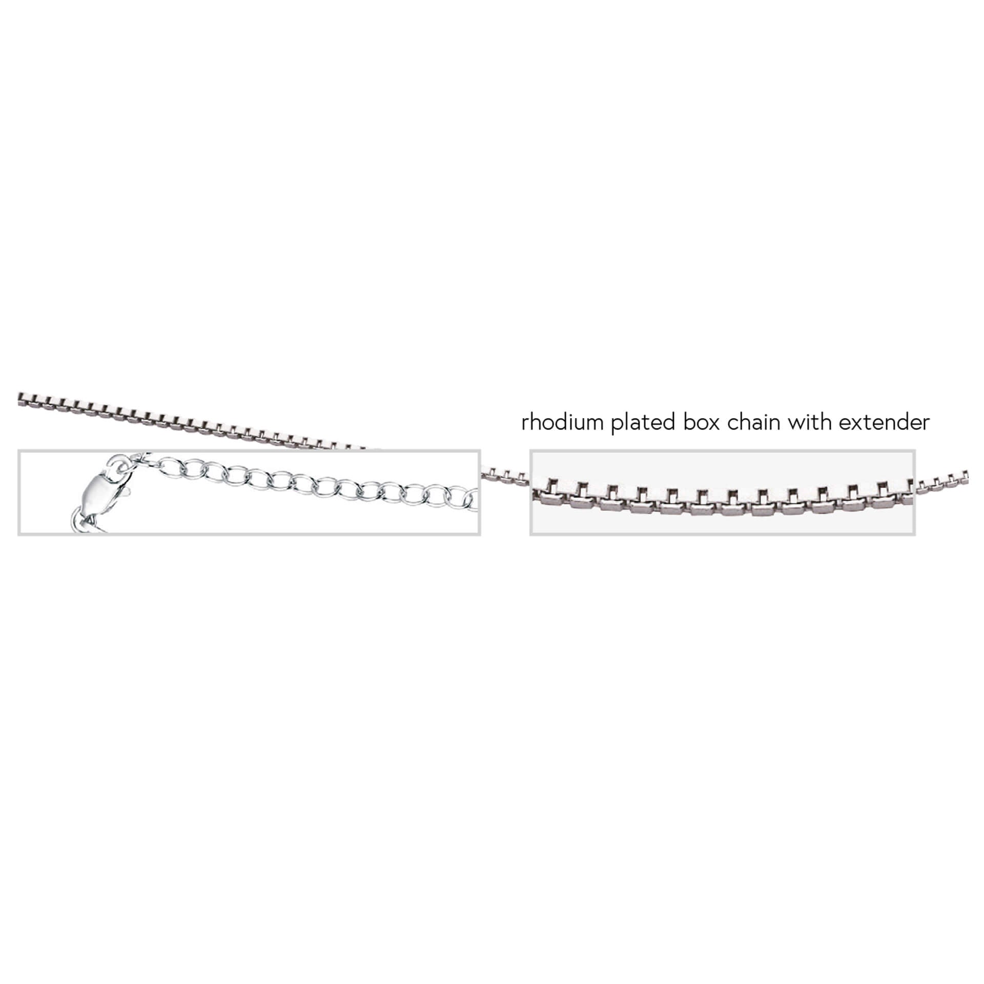 Beginnings Rhodium Plated Box Chain with Extender 46cm-51cm