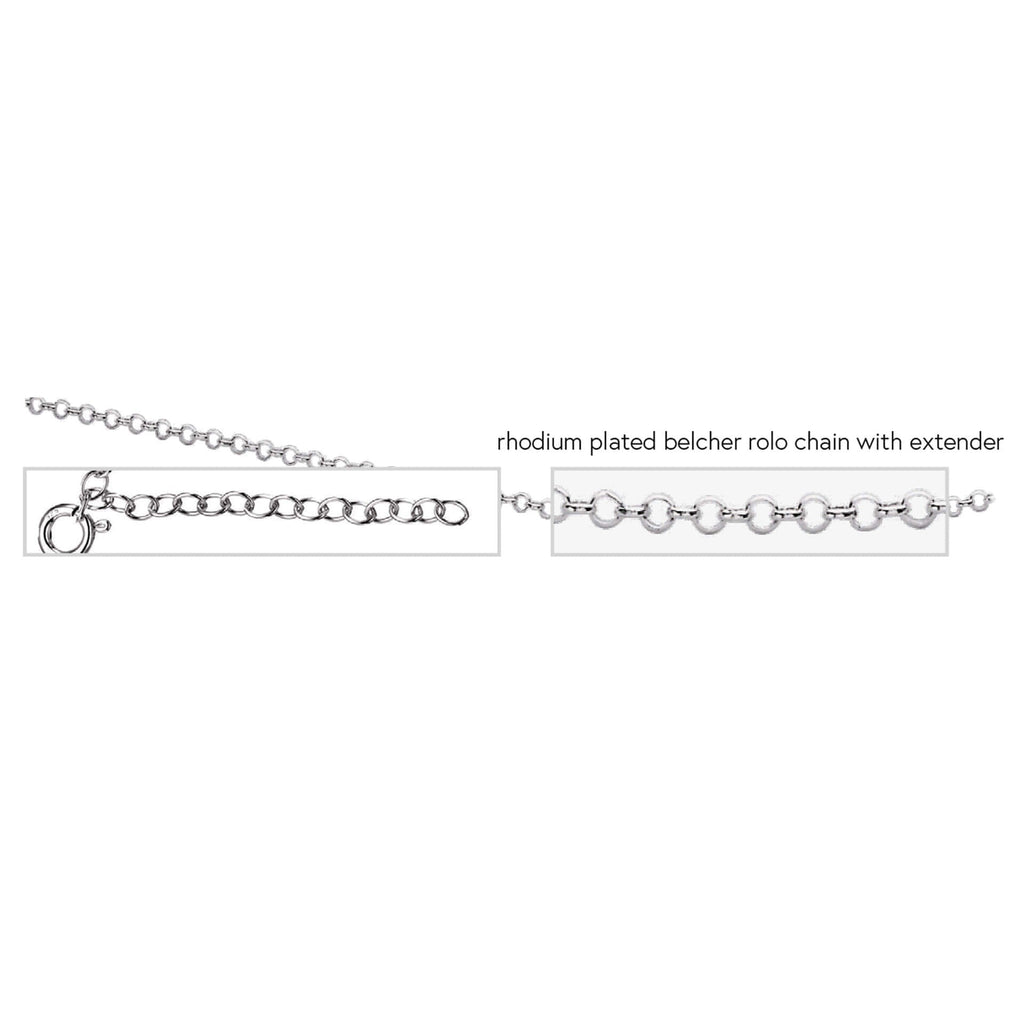 Beginnings Rhodium Plated Belcher Chain with Extender 56cm-61cm