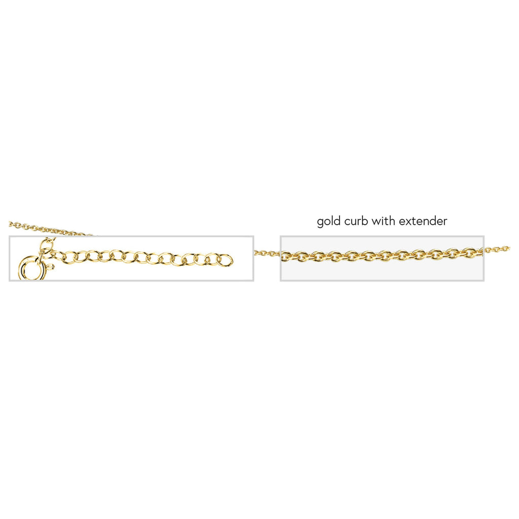 Beginnings Plated Curb Chain with Extender 56cm-61cm