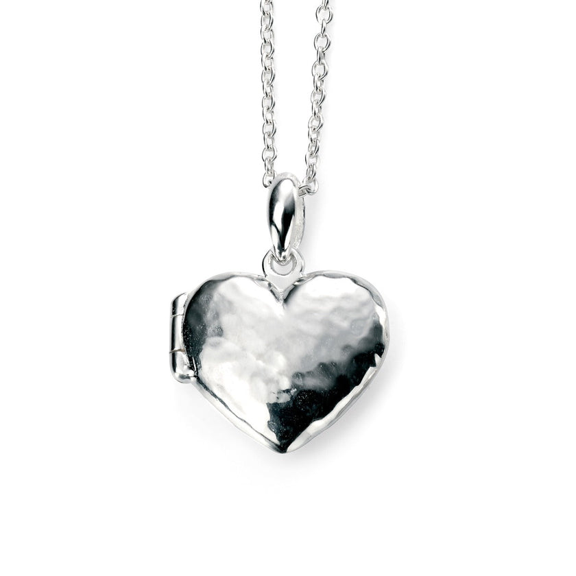 Beginnings Hammered Heart Locket Necklace 40+5cm