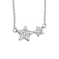 Beginnings Double Star Necklace with Cubic Zirconia
