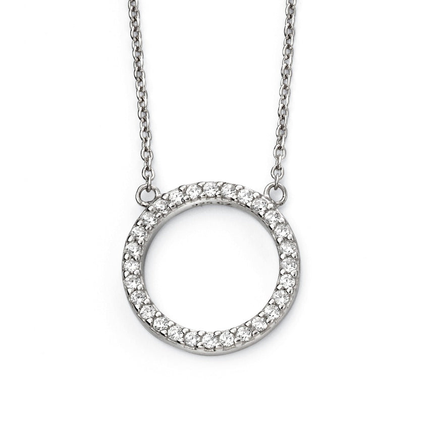 Beginnings Pave Open Circle Necklace with Cubic Zirconia 42+5cm