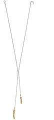 Beginnings Yellow Gold and Silver Wheat Lariat Necklace