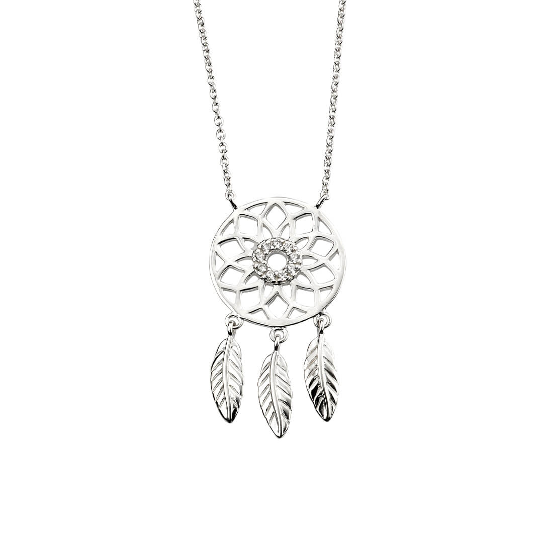Beginnings Dream Catcher Necklace with Cubic Zirconia