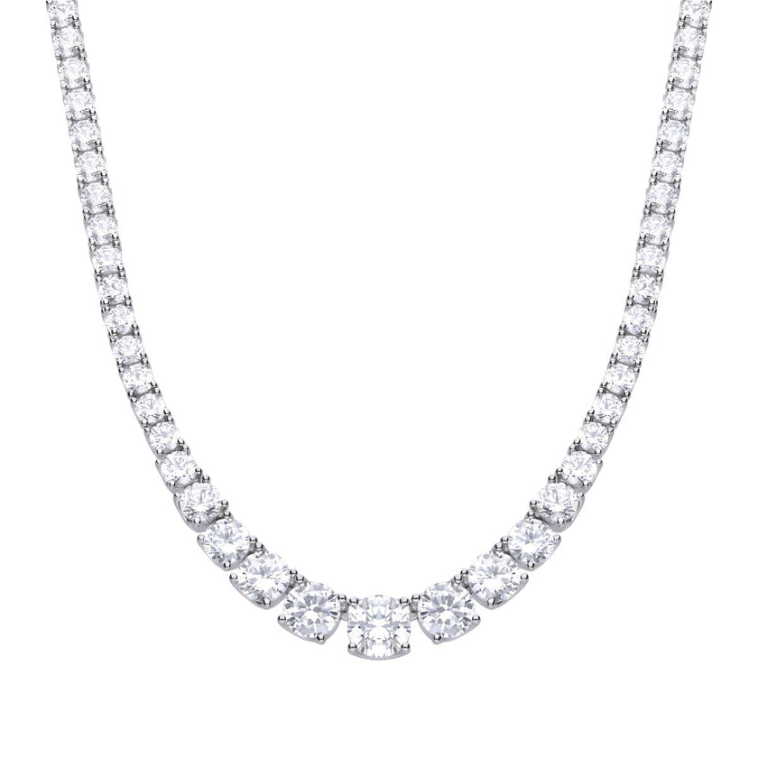Diamonfire Graduated Zirconia Tennis Necklace