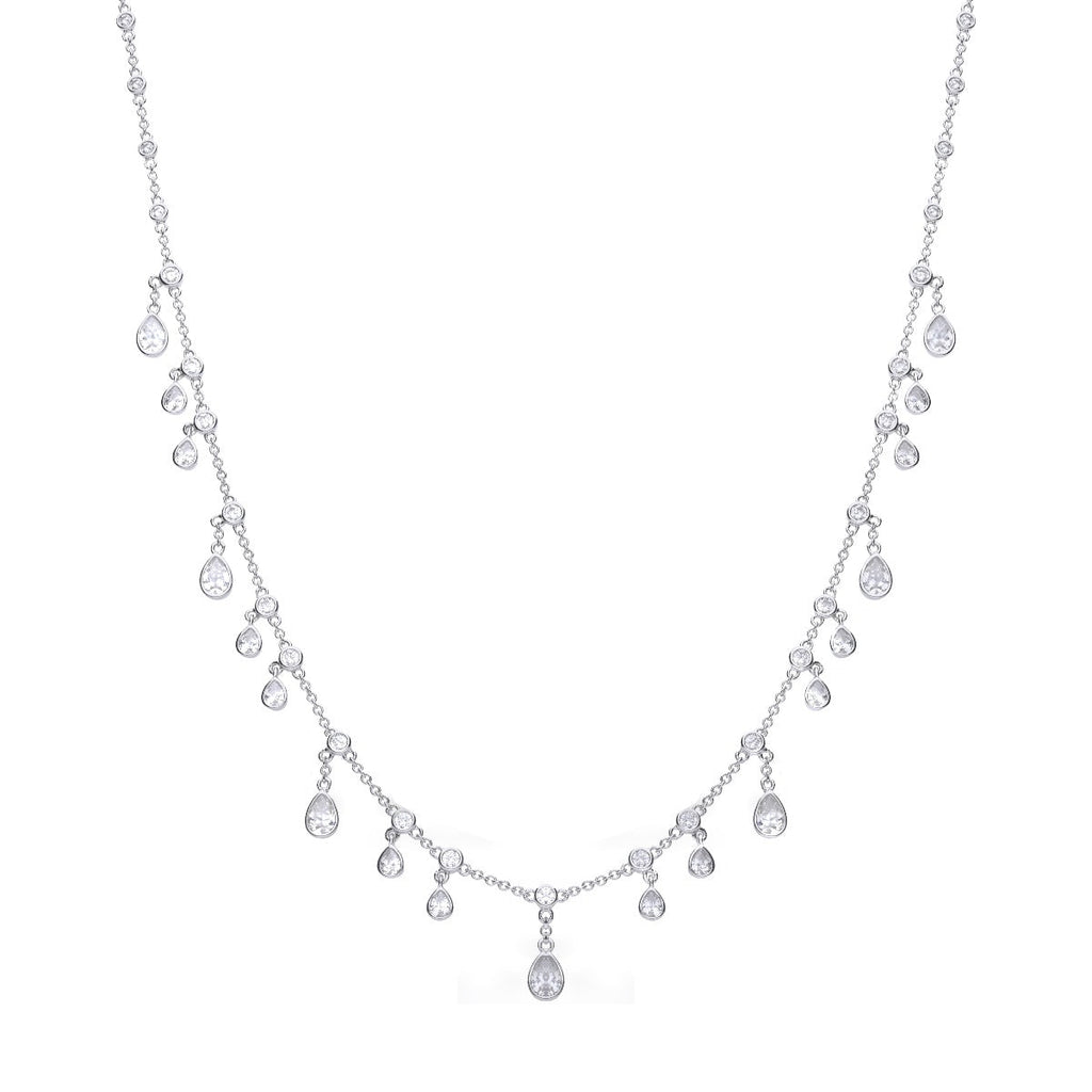 Diamonfire Multi Drop Zirconia Necklace