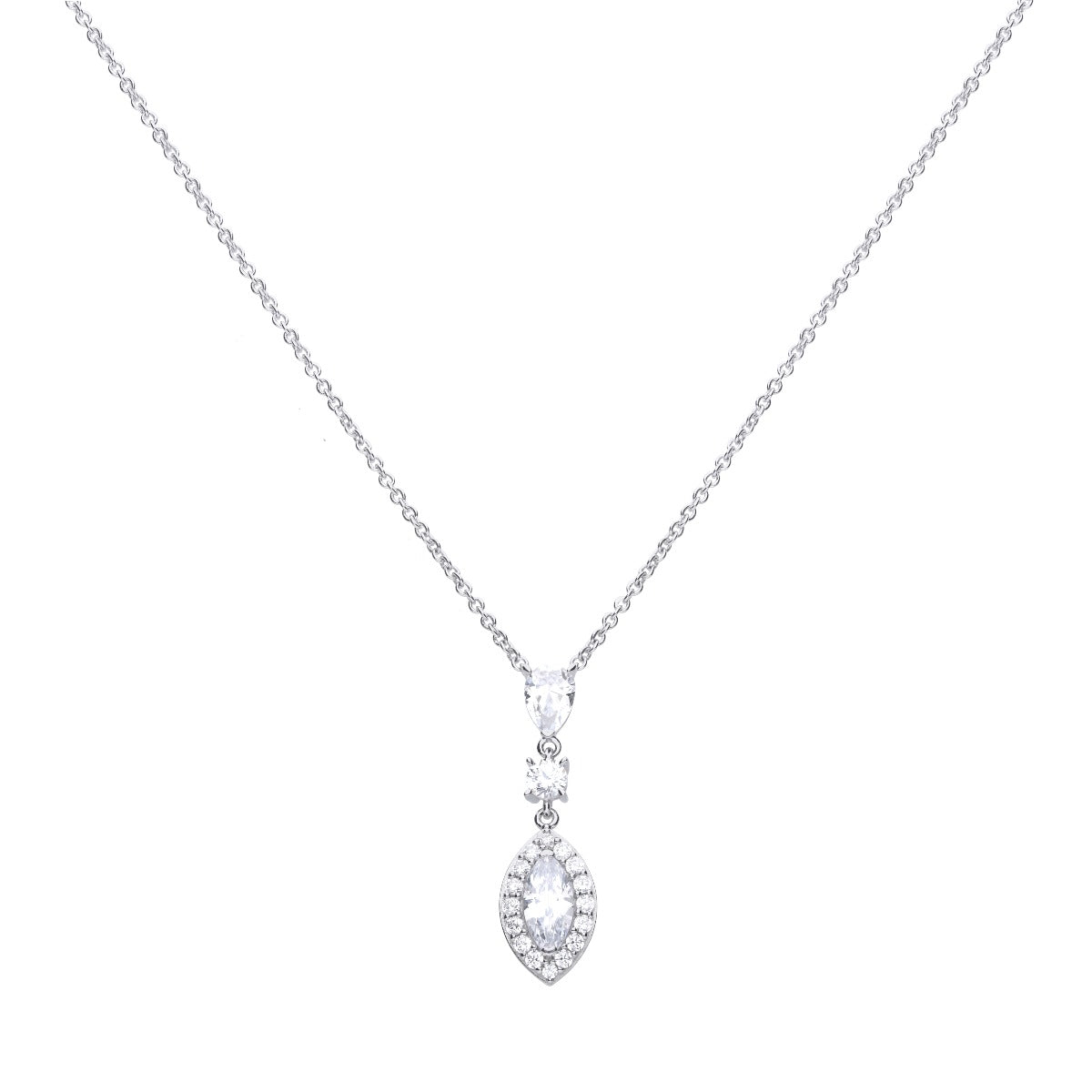 Diamonfire Halskette mit Navette- und Pavé-Zirkonia