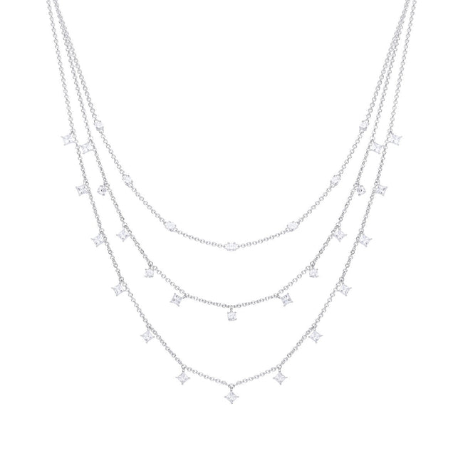 Diamonfire Triple Row Zirconia Necklace
