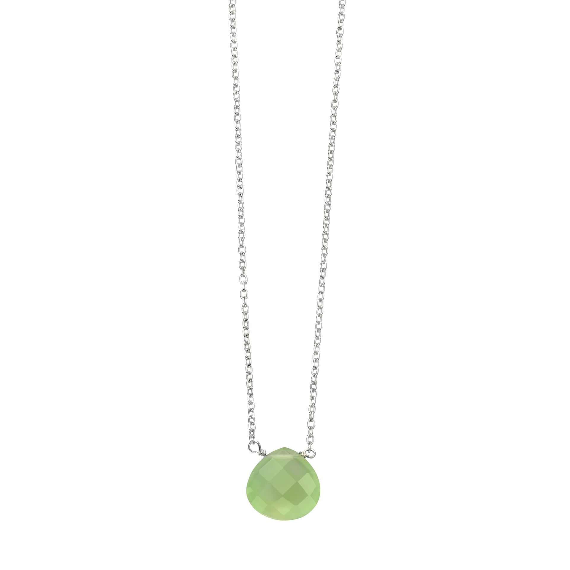 Beginnings Teardrop Green Chalcedony Necklace