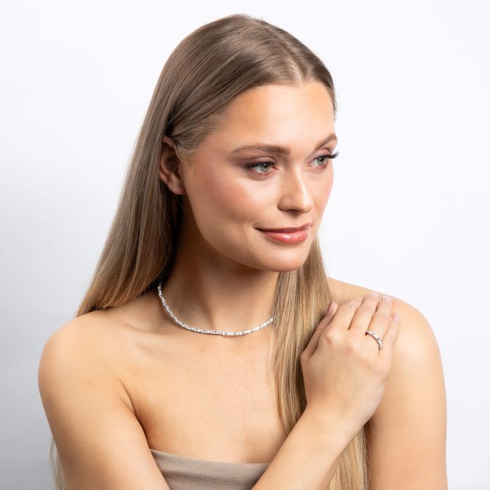 Diamonfire Baguette- und runder Zirkonia-Ring