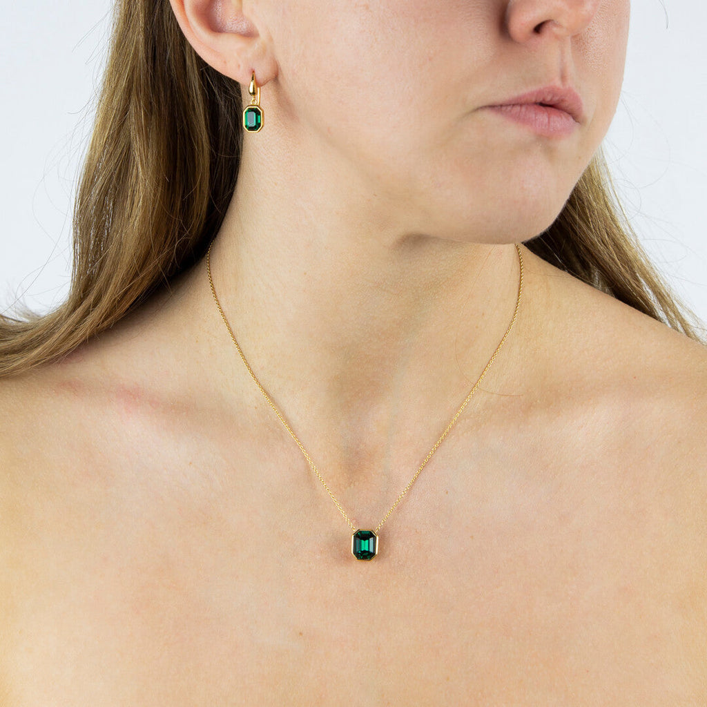 Beginnings Elongated Octagon Crystal Necklace