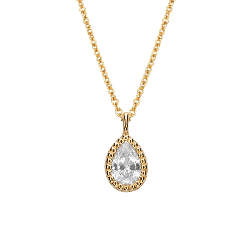 Beginnings Teardrop Necklace with Cubic Zirconia