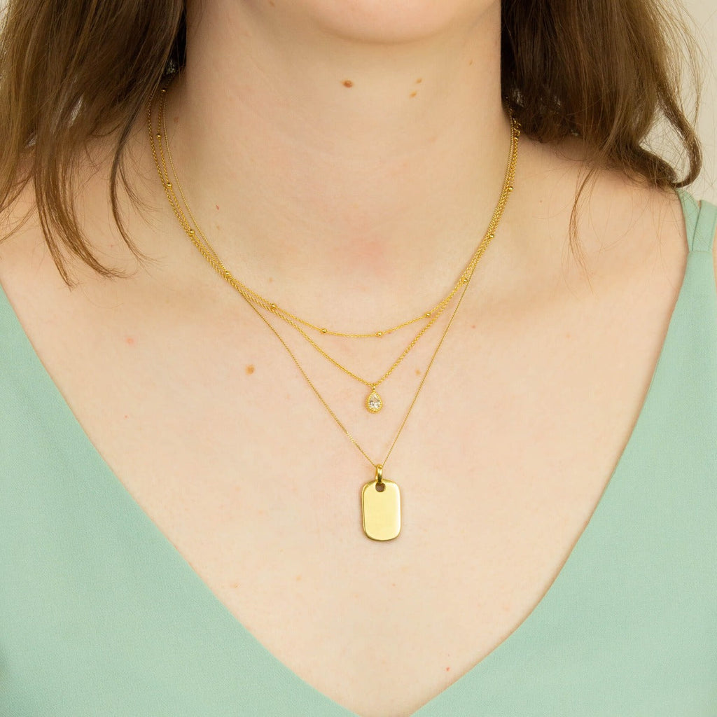 Beginnings Teardrop Necklace with Cubic Zirconia