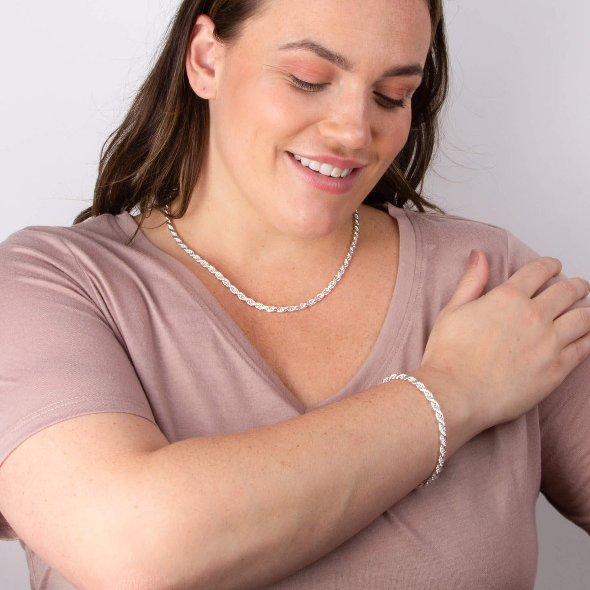 Beginnings Diamond Cut Rope Chain Necklace