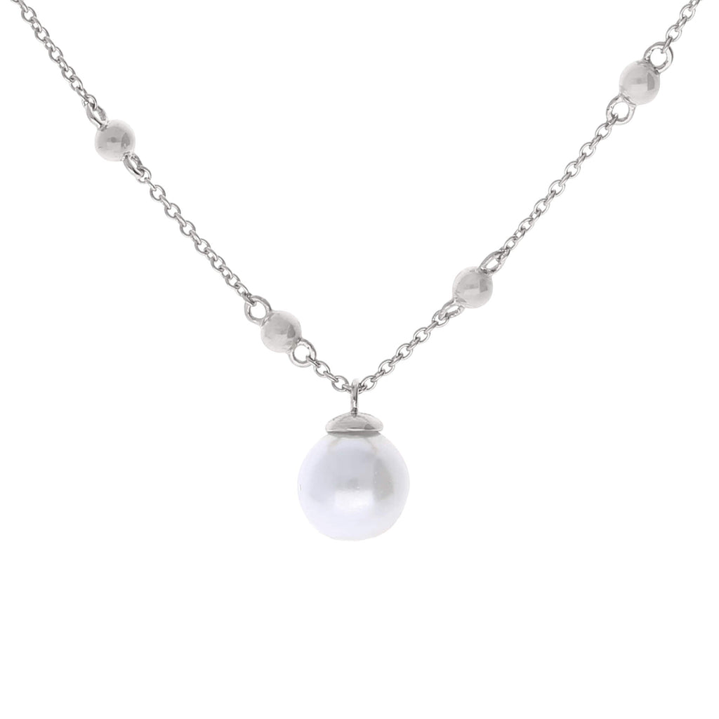 Diamonfire Station Necklace with Shell Pearl