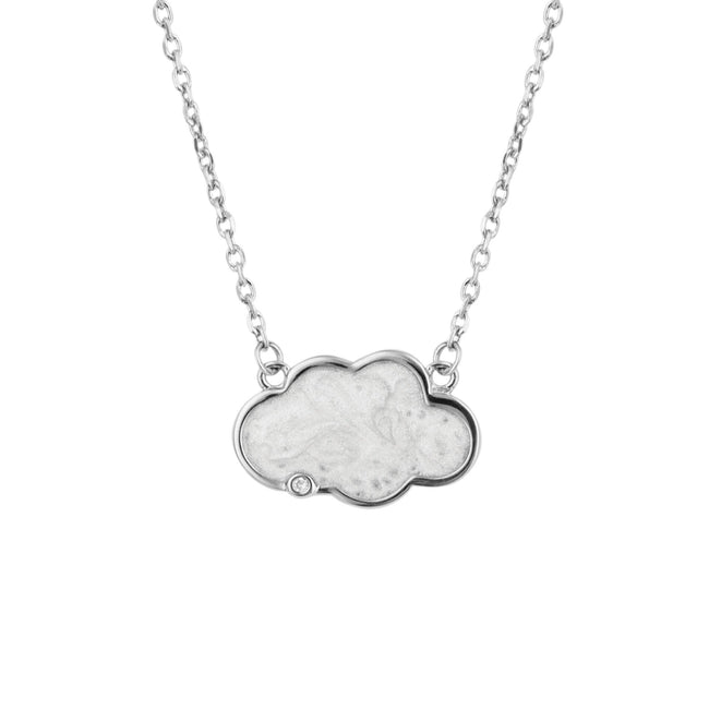 D For Diamond Perlmutt-Emaille Wolken-Halskette mit Diamant