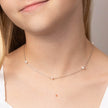 D For Diamond Pearl Station Necklace with Diamond