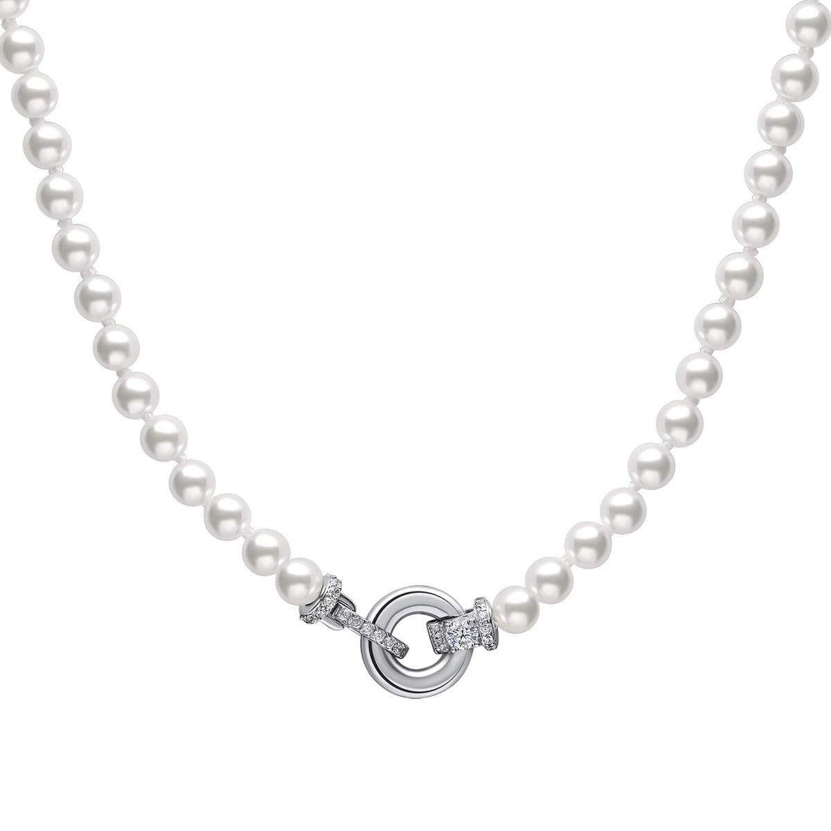 Diamonfire Muschelperlenkette mit Zirkonia-Verschluss