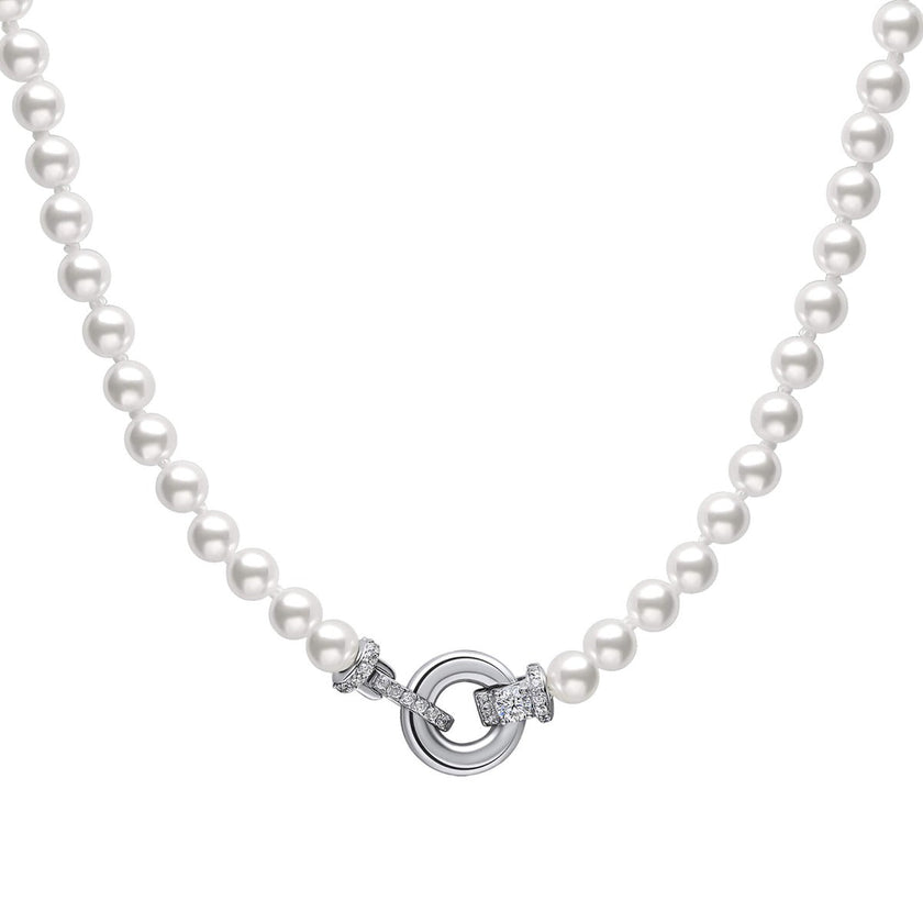 Diamonfire Muschelperlenkette mit Zirkonia-Verschluss
