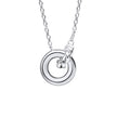 Beginnings Plain and Rope Linked Circles Necklace