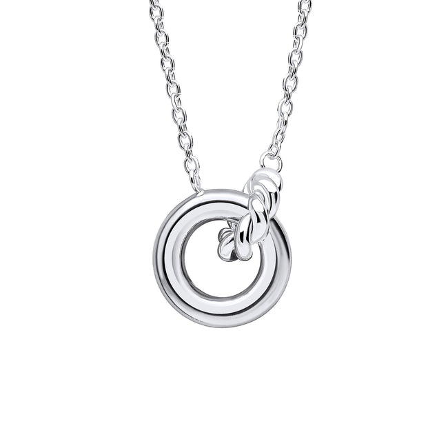 Beginnings Plain and Rope Linked Circles Necklace