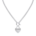 Beginnings Large Filigree Heart Double Chain T-Bar Necklace