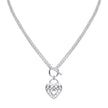 Beginnings Large Filigree Heart Double Chain T-Bar Necklace