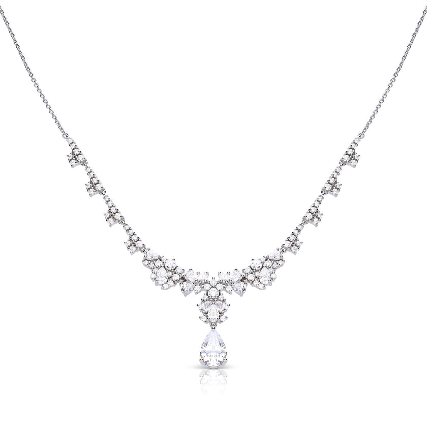 Diamonfire Ornate Statement Teardrop Necklace