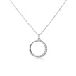 Diamonfire Half Pave Open Circle Necklace