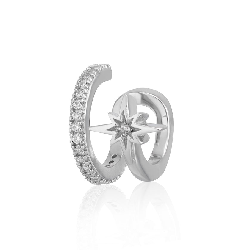 Star Double Band Small Single Ear Cuff