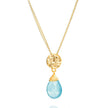 Classic Athena Kate Gemstone Necklace Aqua Paraiba Onyx