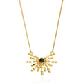 Etrusca Radiating Bead Gemstone Pendant: Black Onyx
