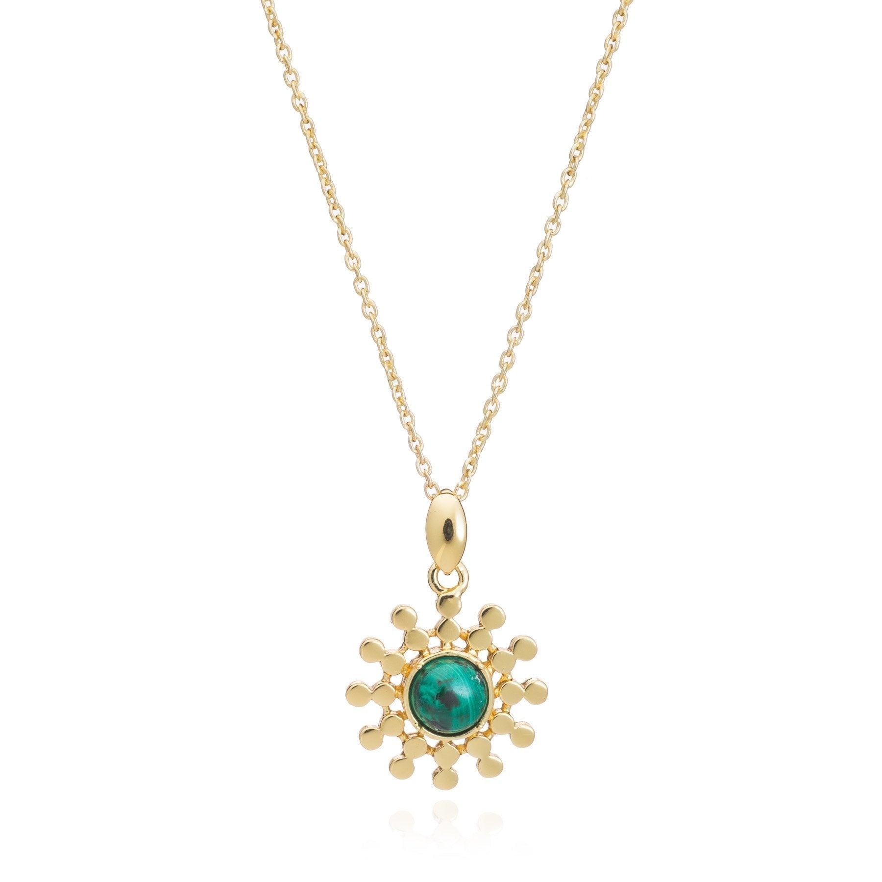 Etrusca Sun Drop Pendant with Malachite