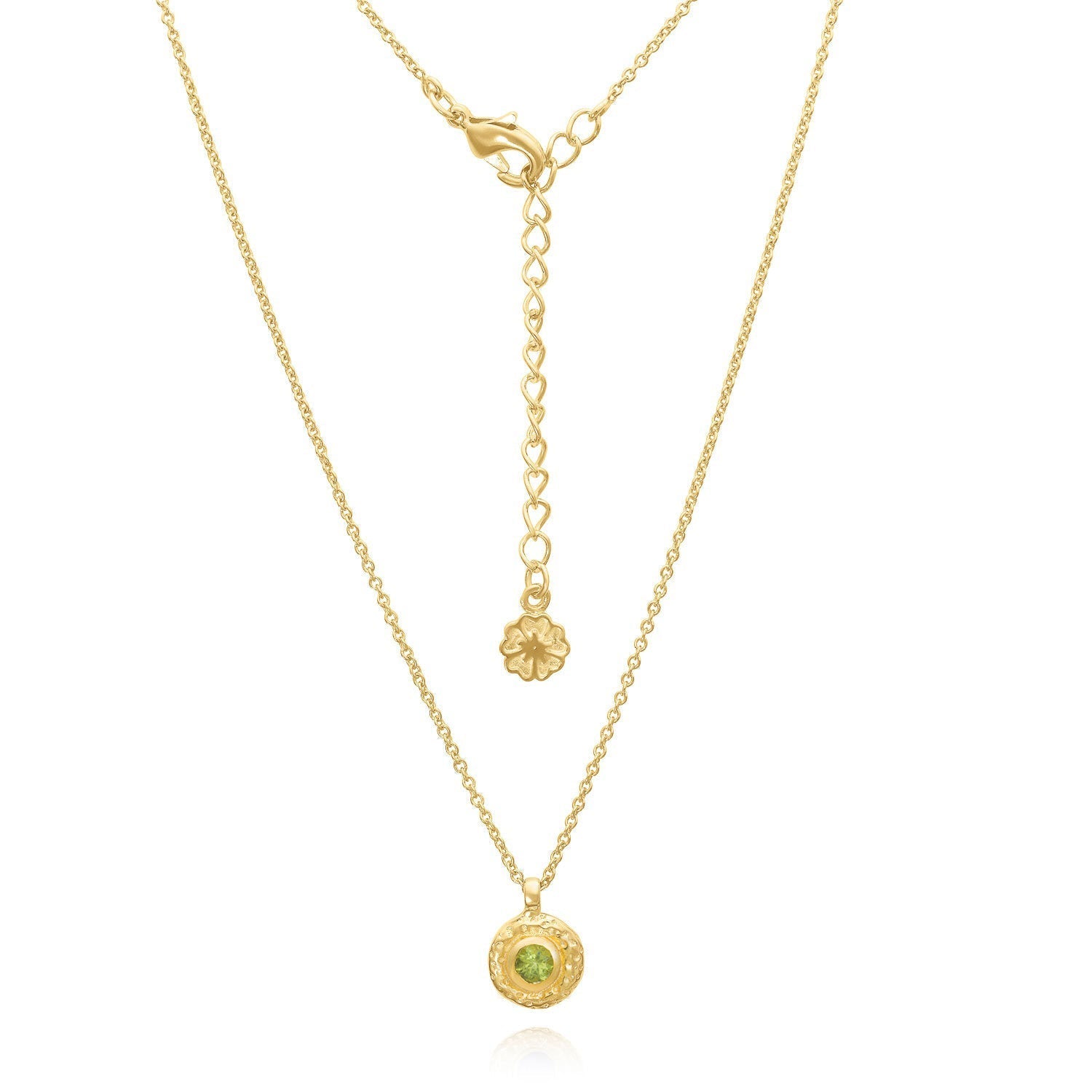 Luna Single Disc Pendant Necklace Peridot