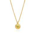 Luna Single Disc Pendant Necklace Peridot