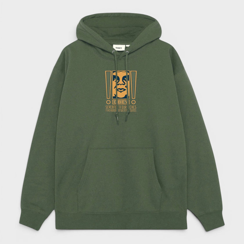 Double Exclamation Pullover Hoodie Moss Green