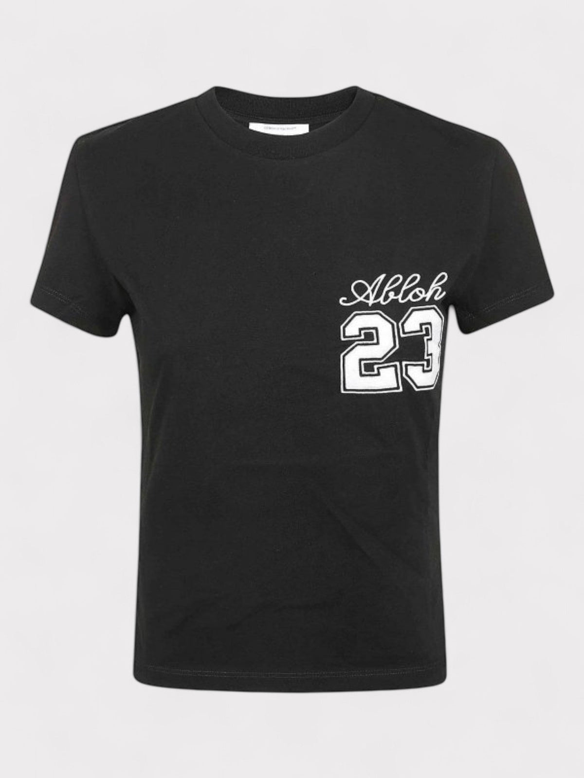 23 Logo Embroidered Fitted T Shirt Black