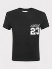 23 Logo Embroidered Fitted T Shirt Black