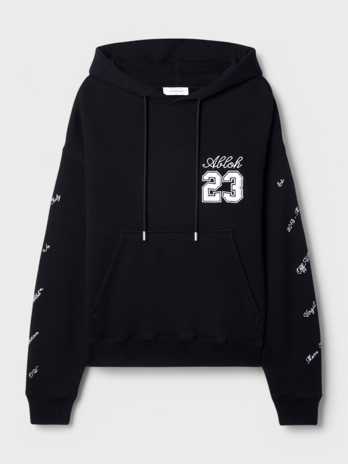 23 Skate Logo Embroidered Hoodie Black White