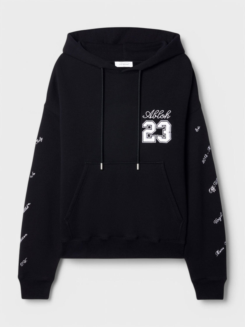 23 Skate Logo Embroidered Hoodie Black White