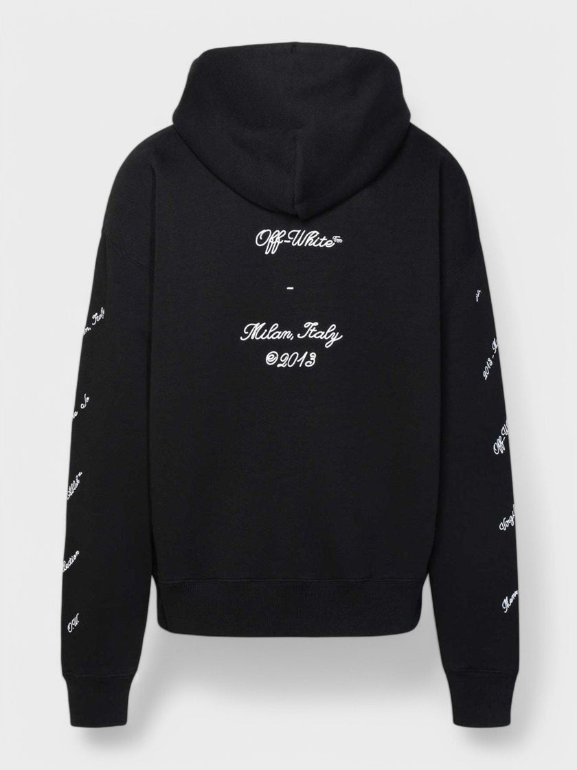 23 Skate Logo Embroidered Hoodie Black White